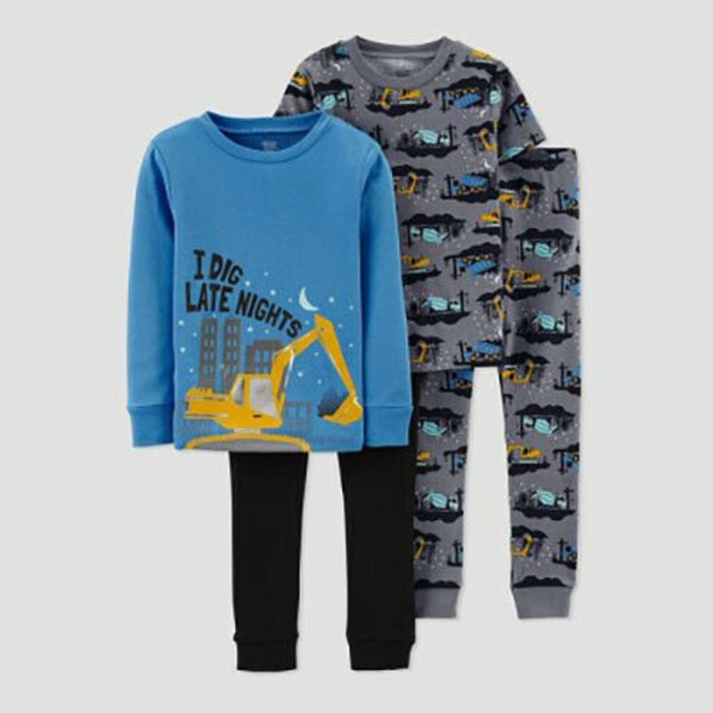 4T Toddler Boys' 4pc Cotton Long Sleeve Pajamas